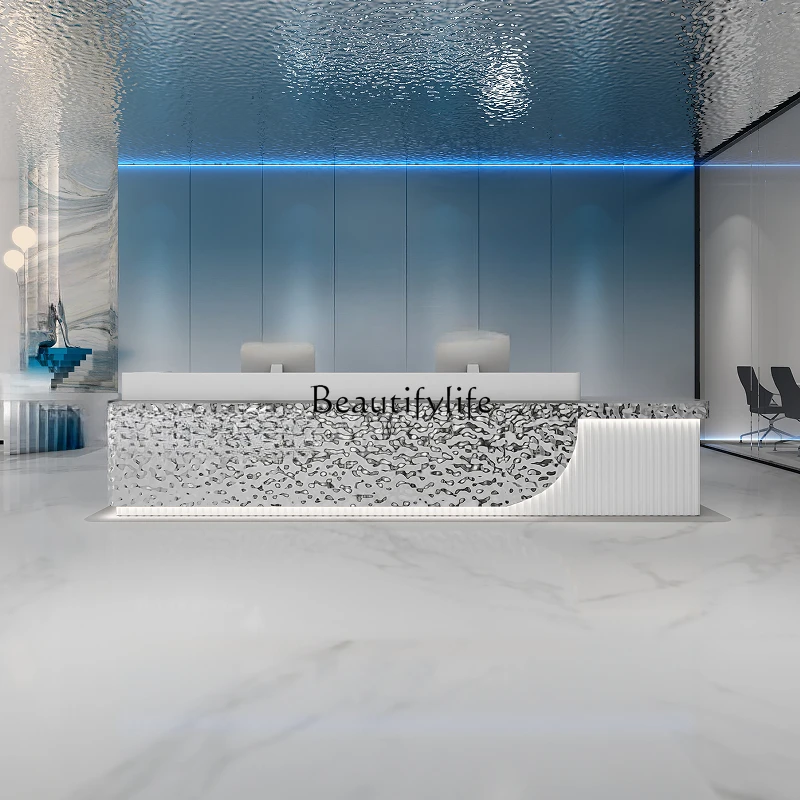 Company Front Desk Simple Modern Stainless Steel Beauty Salon checkout page Hotel Clubhouse
