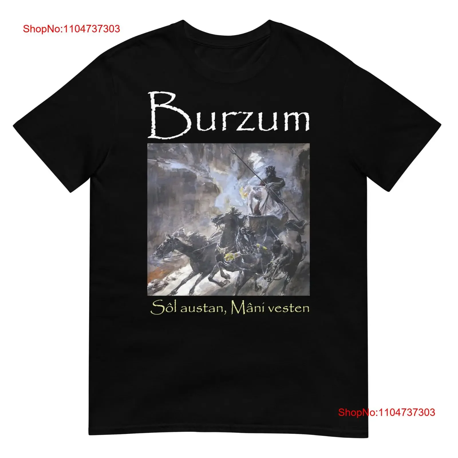 Фото 1BURZUM Sol austan Mani Vestan односторонняя черная футболка винтажная стираная удобная мягкая домашняя универсальная слегка №1