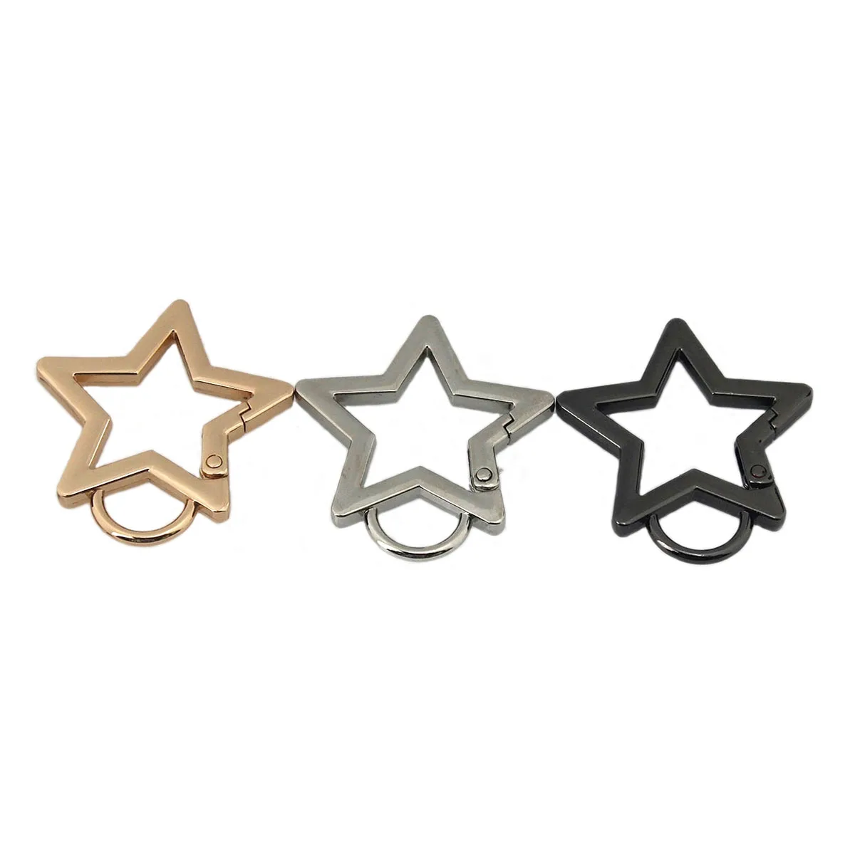 

1pcs Metal Star Shape Spring Gate Openable Keyring Leather Craft Bag Belt Strap Buckle Trigger Snap Clasp Connector Accessory