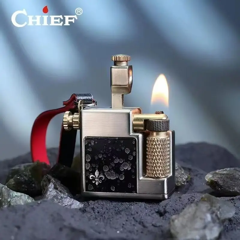 Фото CHIEF 715, маленькая керосиновая зажигалка с квадратным кирпичом, мини-металлический портативный ремешок, поднос, боковая направляющая для шлифовального круга, подарок для мужчин №4