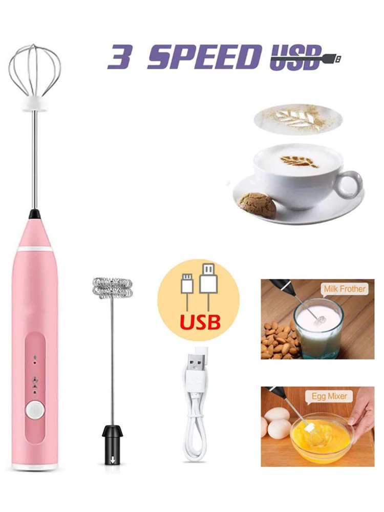 

Блендер ручной с USB-зарядкой и венчиком, 3 скорости
