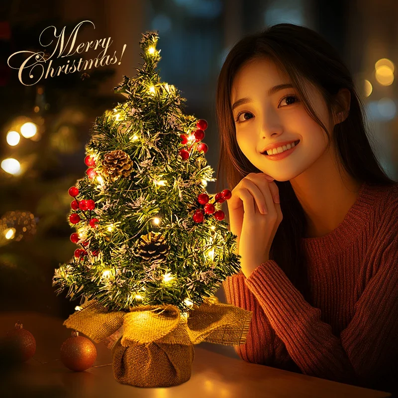 Рождественские украшения настольные елочные атмосферный реквизит фотоночные