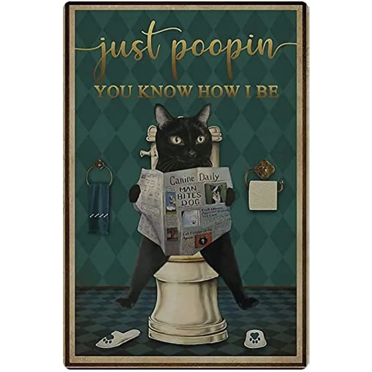 

Кошки, газеты для чтения в туалете, металлический жестяной логотип, ретро, просто ПОПИН, вы знаете, что я постер для ванной, домашнее художественное украшение для стен