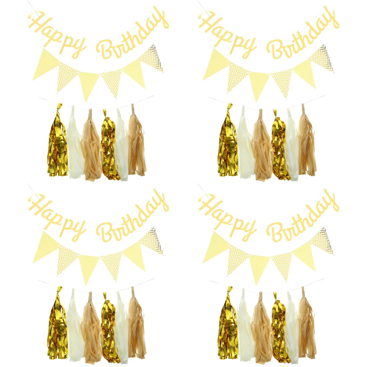 

Happy Birthday Banner Flag Pendants Anniversary Ornament Decor Women Party Decorations
