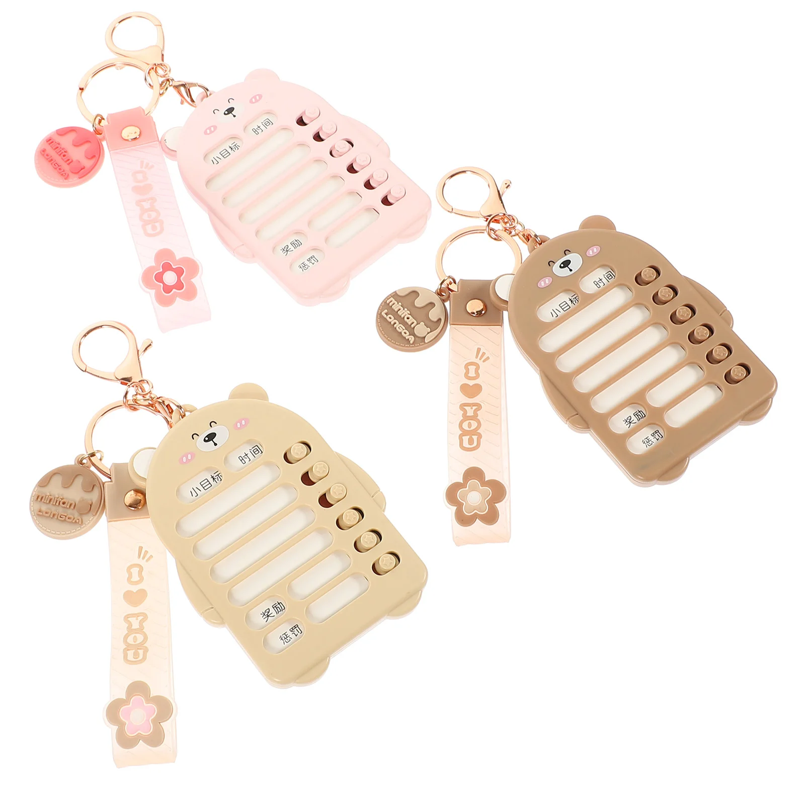 

3 Pcs Do List Schedule Chart Keychain Chore Pendant Check Planning Planner Alloy Time Manage Miss