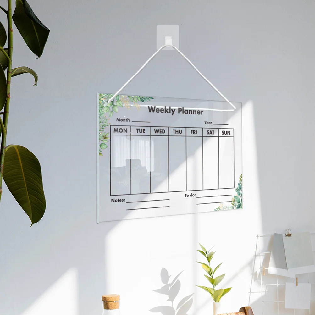 

Acrylic Note Board Wall Calendar Writing Memo Erasable Weekly Planner Whiteboard Fridge Desktop