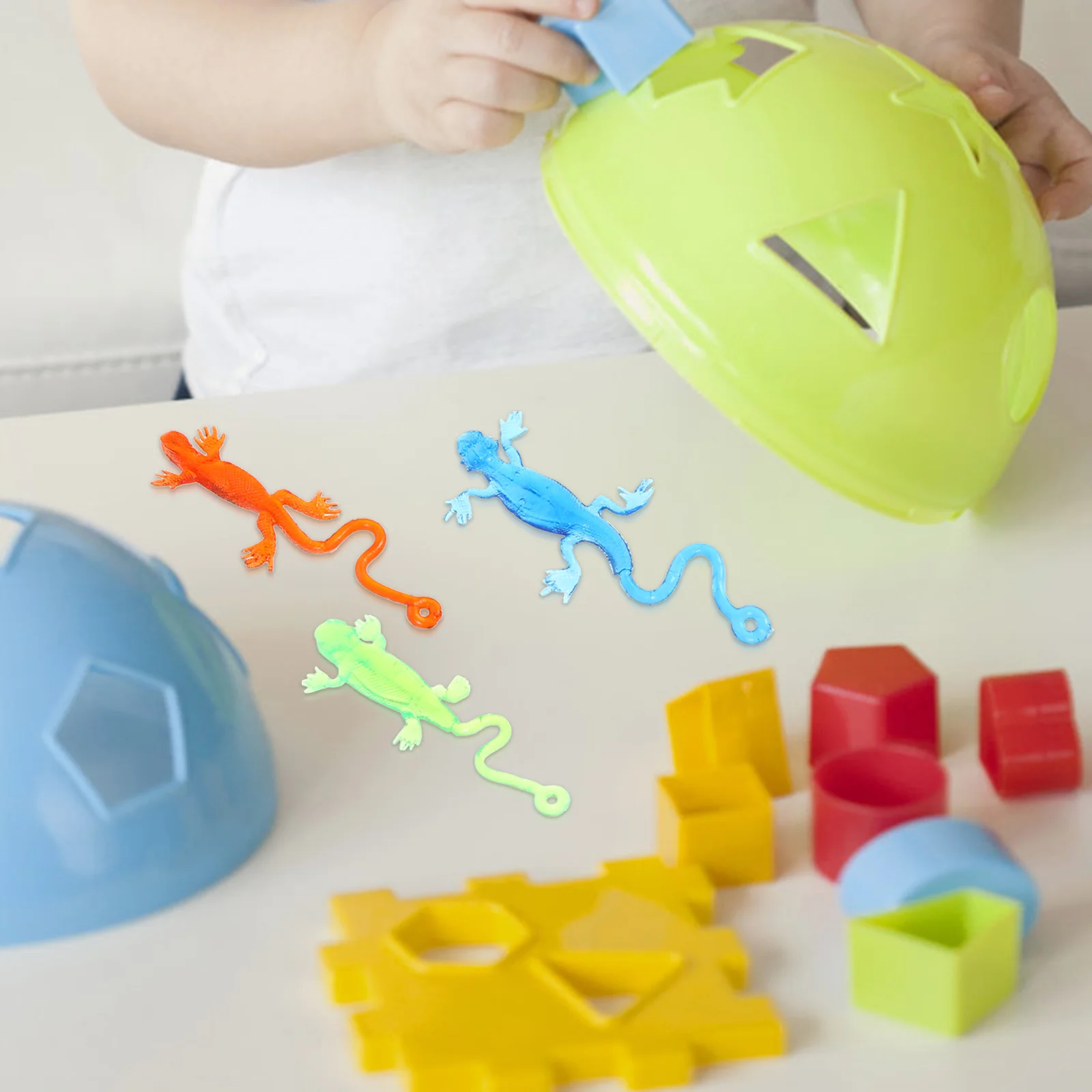 12 шт. игрушка ящерица липкая растягивающаяся воображающая эластичная