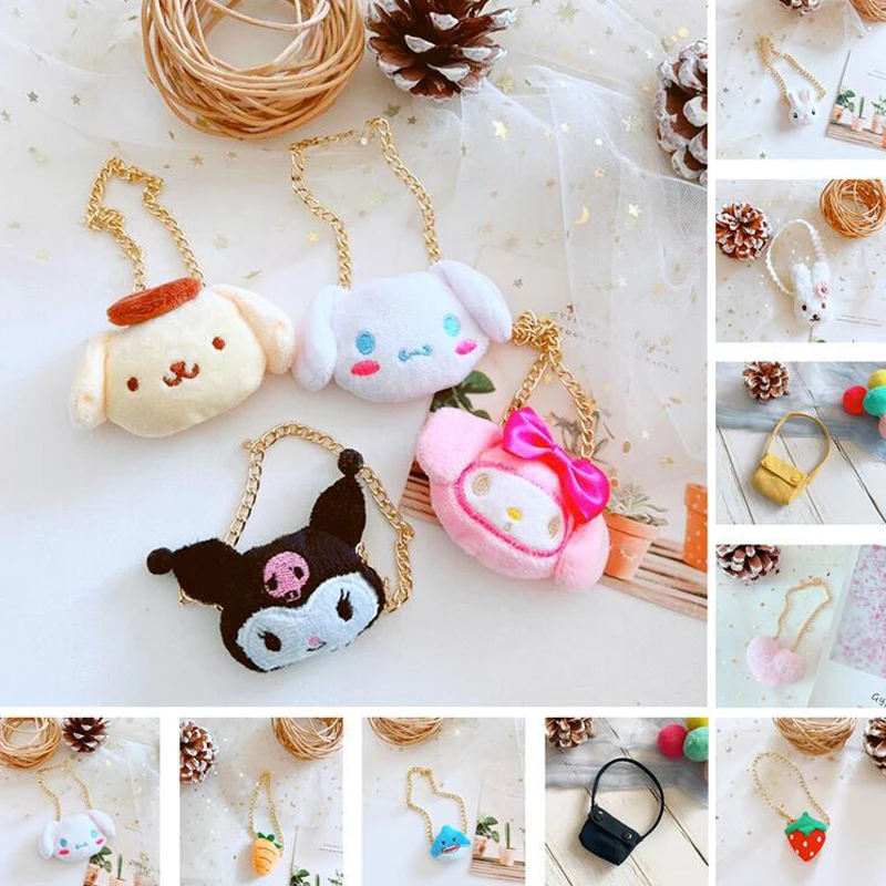 

For 20CM Doll Toy Lovely Rabbit Dress Up Clothes Pink White Hairband Bag Doll DIY Clothes Accessories