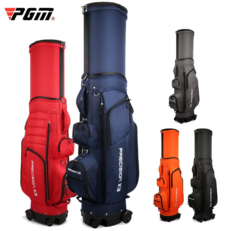 PGM Men Golf Air Bag with Brake Wheel Travel Aviation Multifunction Golf Club Bag Light Weight Golf Bag with Rain Cover for Men