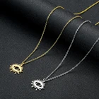 Cxwind Подвеска из нержавеющей стали с изображением сглаза Sunburst, Очаровательное ожерелье с изображением сглаза, отправка партией подруги