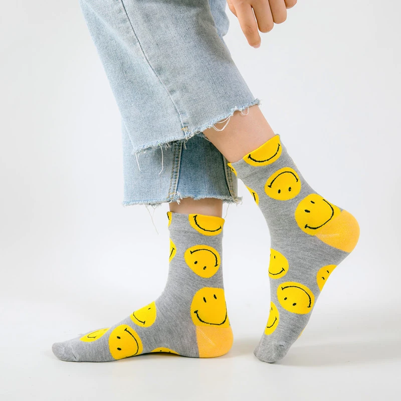 

Счастливые носки, милые Мультяшные носки, забавные женские кавайные носки, женские носки в стиле Харадзюку, модные носки в Корейском стиле д...