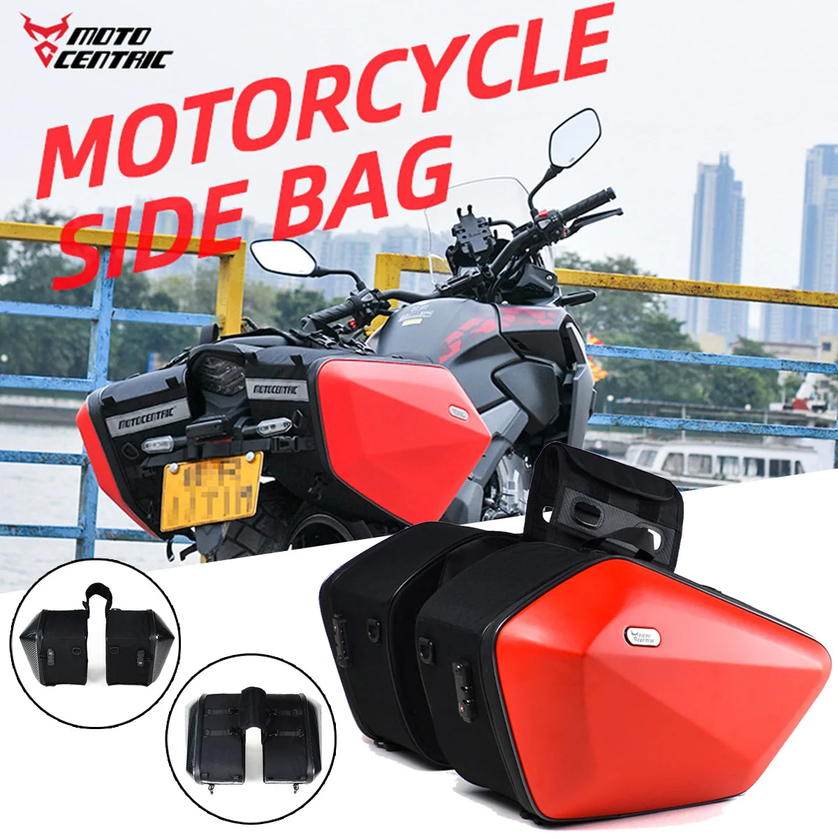 

1Pairs 30L*2 Motorcycle Tail Bag Saddle bag Side bag Rear Seat Bag helmet gloves Rider Backpack Travel Luggage bag Waterproof