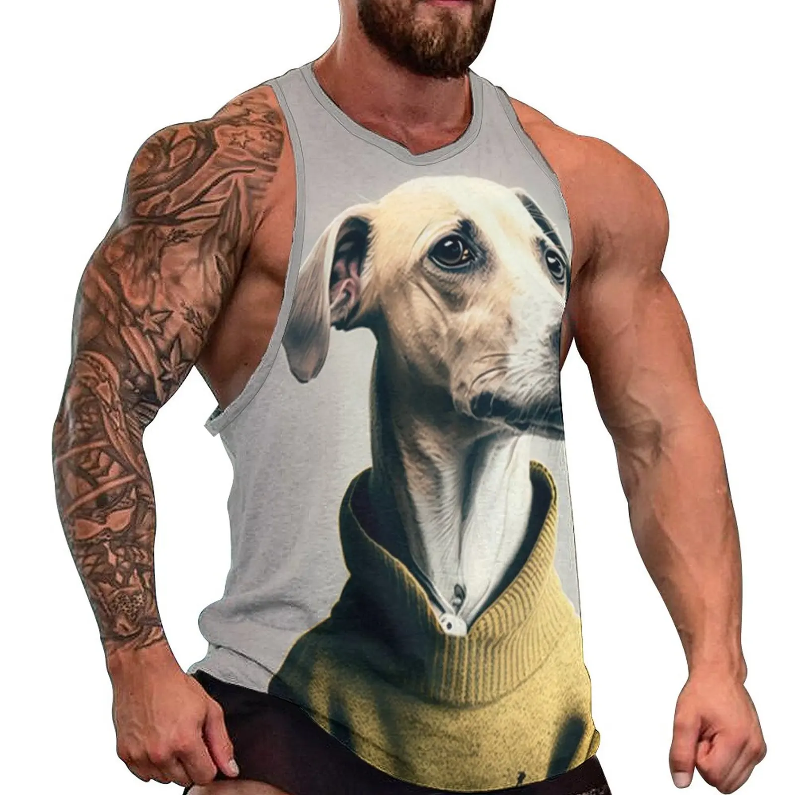 

Dog Tank Top Man's Dapper Clothing Amazing Portraits Tops Summer Custom Training Vintage Oversized Sleeveless Vests