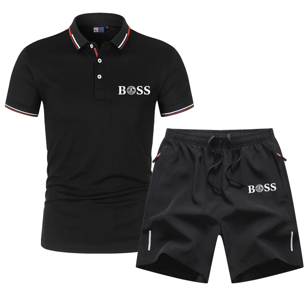 

Golf Tee Men's Polo Shirts T shirt+Quick Dry Thin Shorts Set Summer Comfortable Breathable Short Sleeve POLO Running Sport Suit