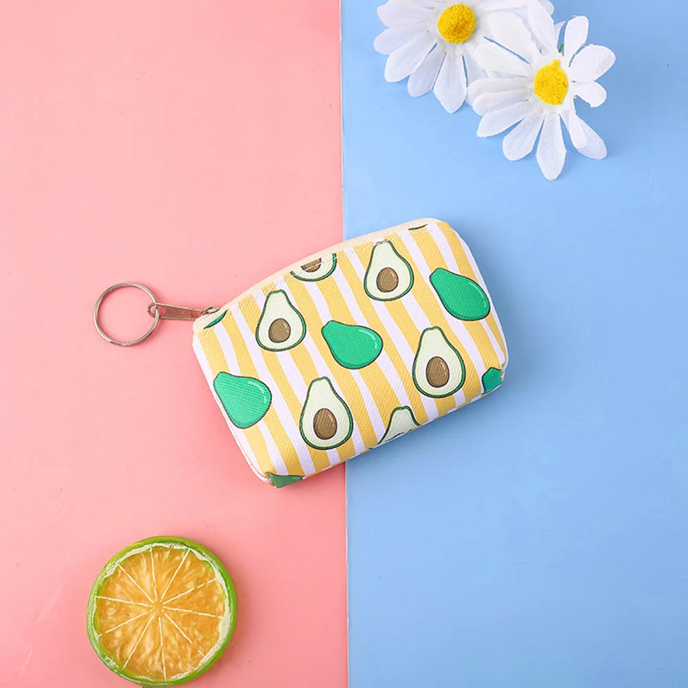 Money Change Bag Mini Small Wallet Change Bag Zipper Coin Purse Lovely Fruit Avocado Wallet Credit Card Holder Case Storage Bag