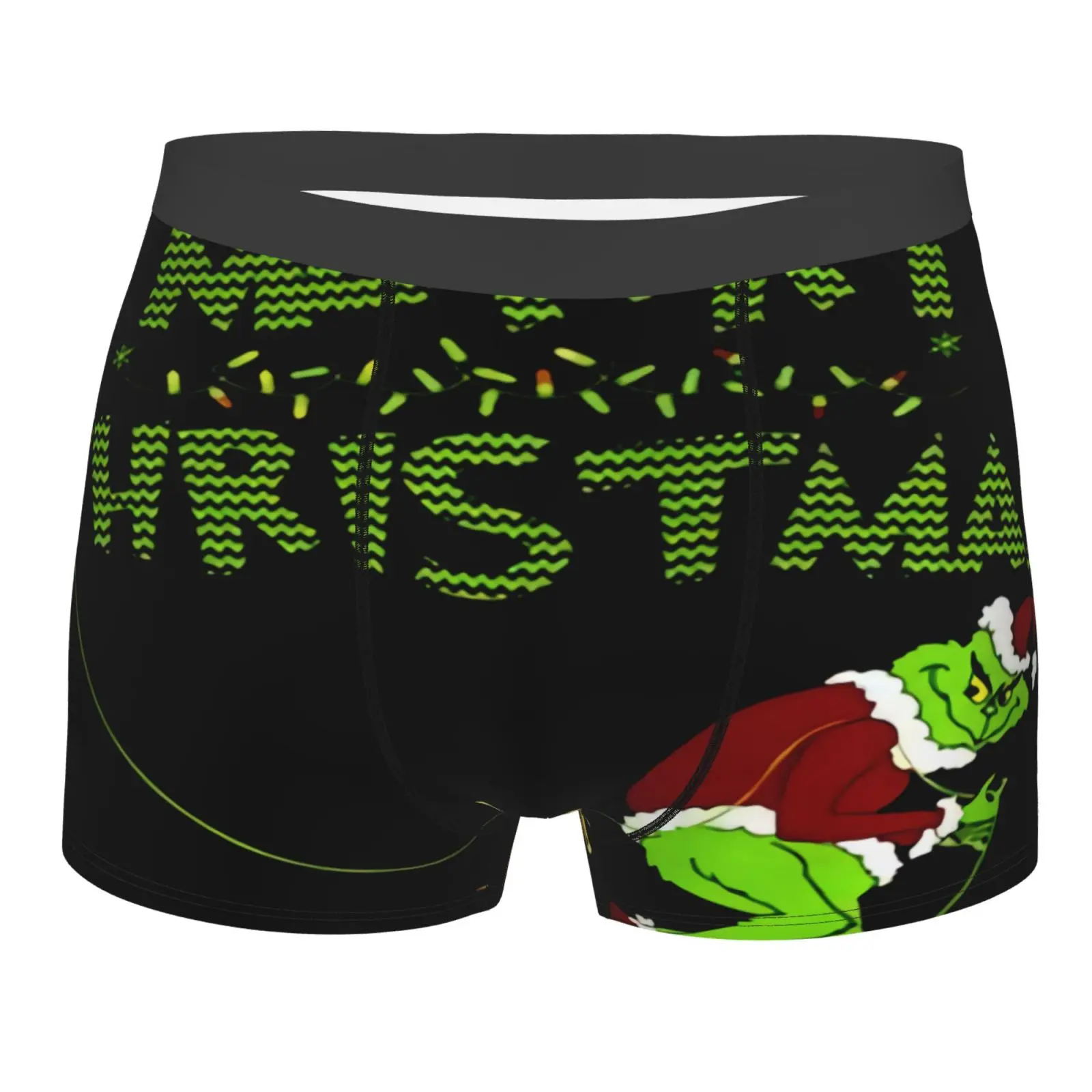 

Мужские трусы с надписью Merry Christmas, нижнее белье для мужчин, с шариковым мешочком, Длинные мужские шорты, нижнее белье для мальчиков-подростк...
