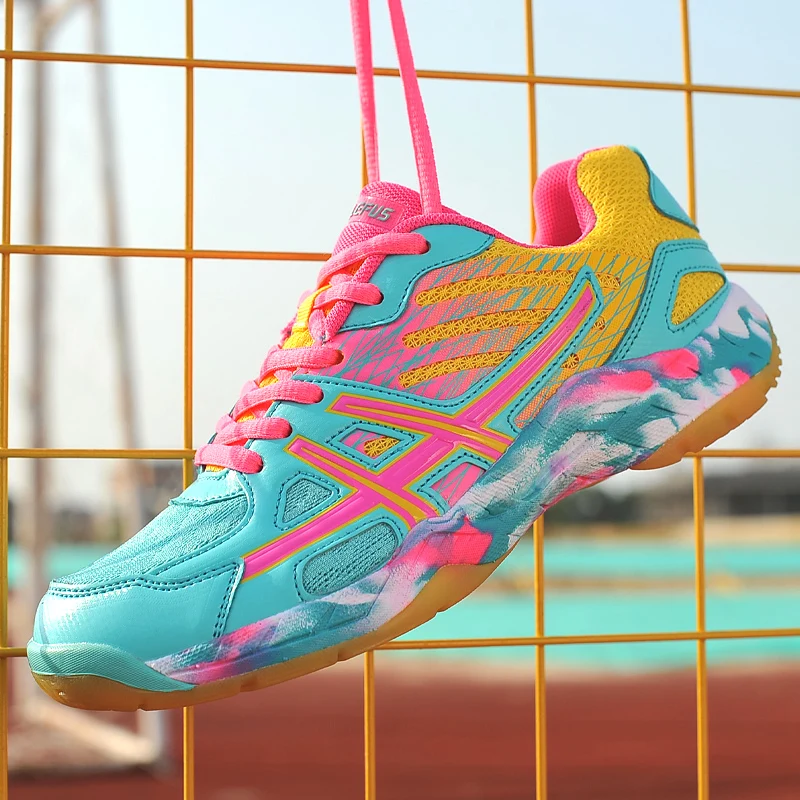 

Новые туфли для бадминтона Wonen детские яркие весные кроссовки для бадминтона для мужчин и девочек Роскошная теннисная обувь Детские теннис...