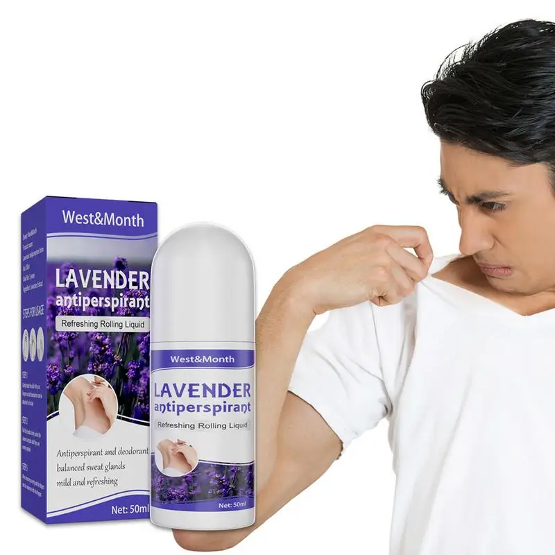 

50ml Ball Body Lotion Underarm Deodorant Roll On Bottle Mild Fragrance Dry Pheromones Refreshing Lavender