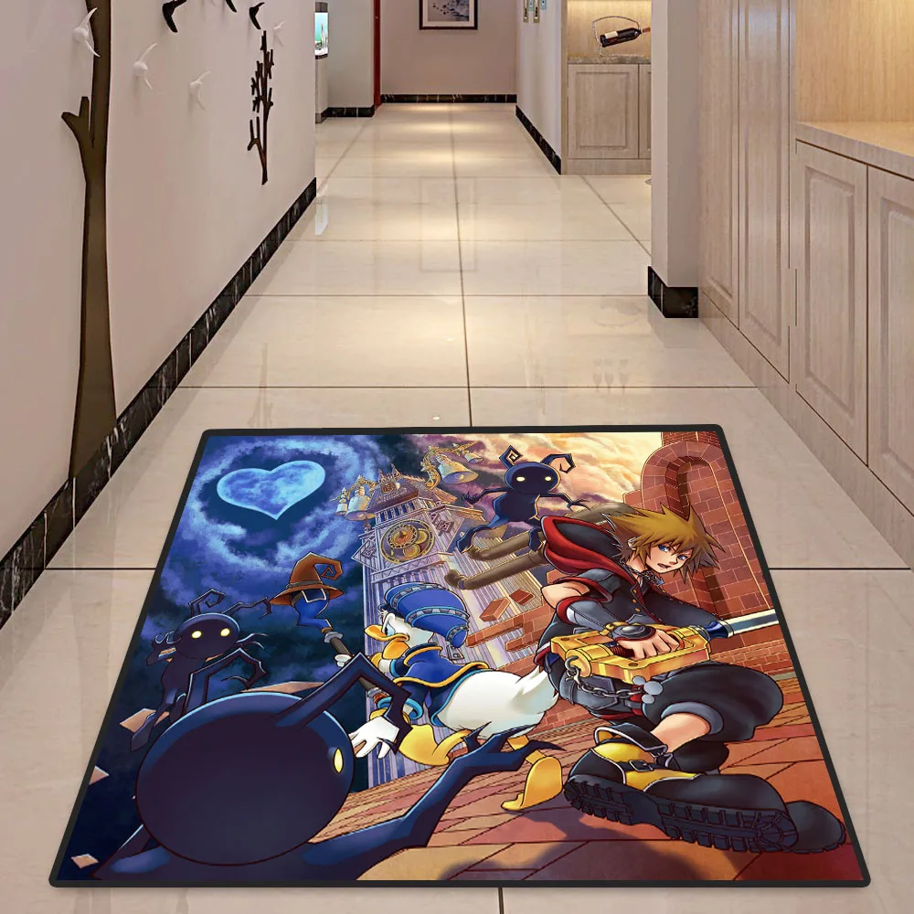 

Large Kingdom Hearts Glass Circle Rug Doormat Floor Mat Carpet Round Home Carpet Hotel Living Room Floor Mats Anti Slip Gift