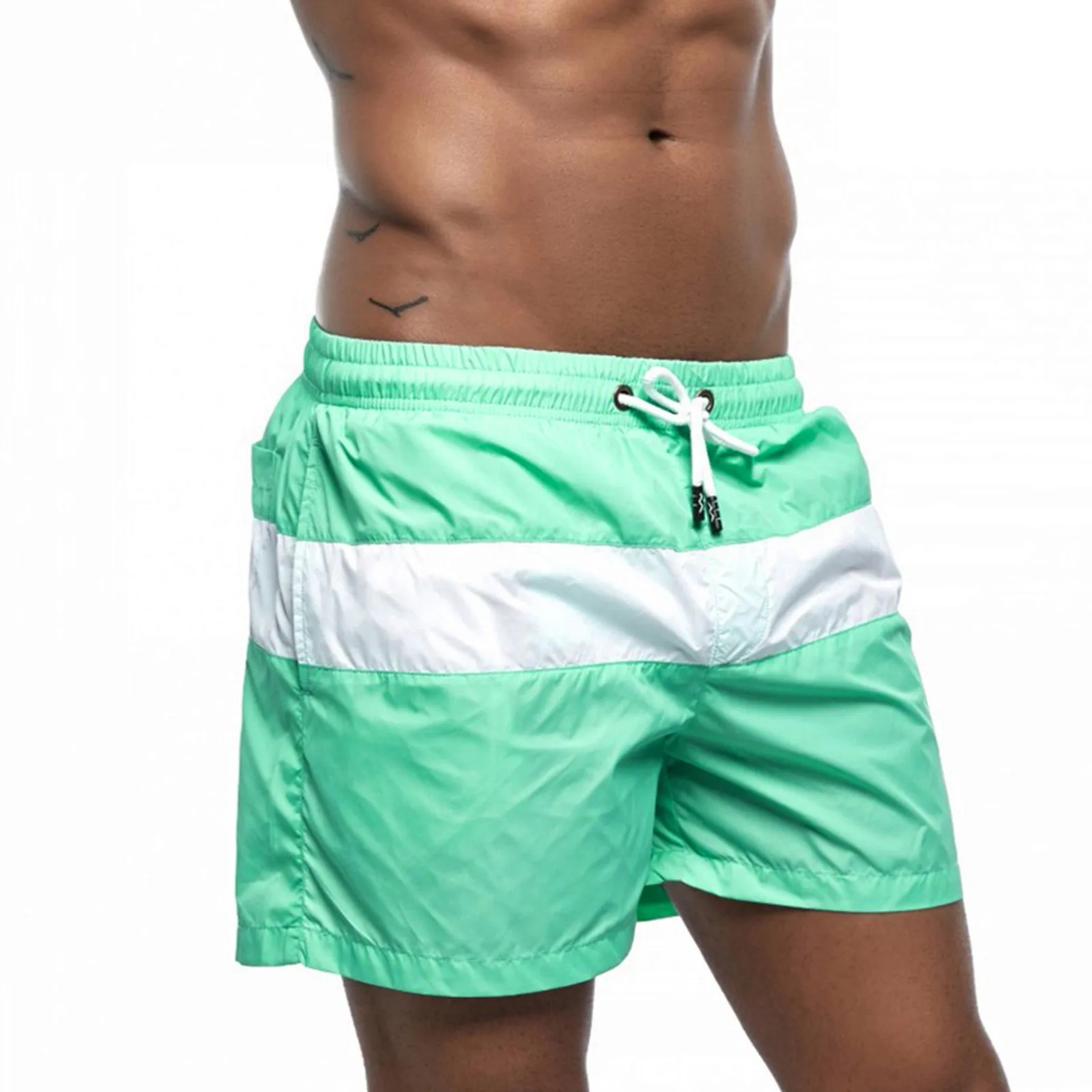 

Мужские плавки в стиле пэчворк, летние шорты для плавания и фитнеса, Мужская модная спортивная пляжная одежда, быстросохнущие эластичные пл...