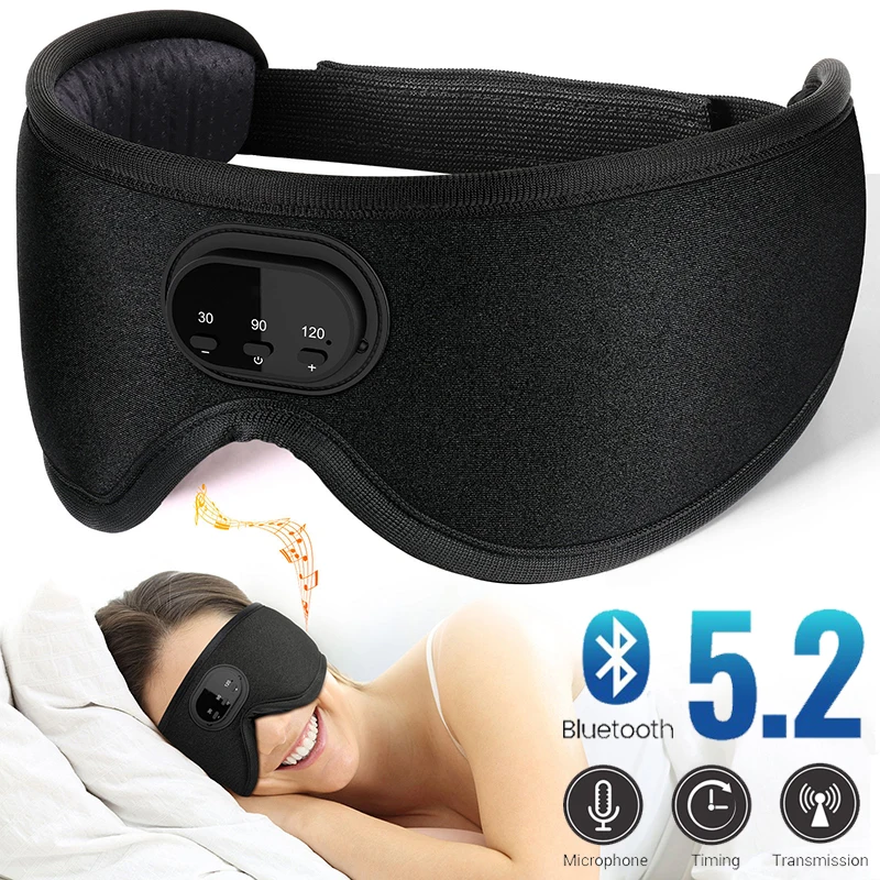 Bluetooth 5.2 Headphone 3D Wireless Music Eye Mask White Noise Headset For Artifact breathable Sleeping Headphones - купить по