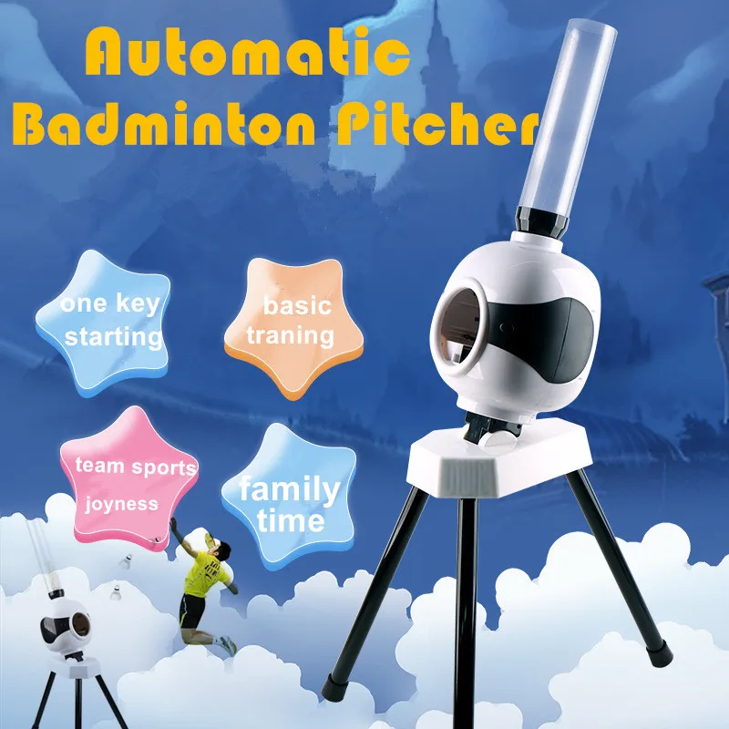 

Automatic Badminton Pitcher Machine Robot Adult Kid Gift Portable Outdoor Indoor Beginner Ball Pitching Practice Trainer Device