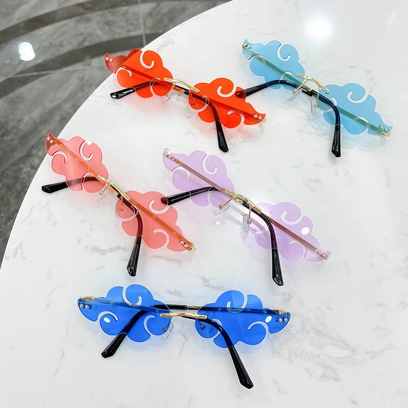 

Fashion Fishing Sun Glasses Cloud Shape Rimless Sunglasses Man Woman Trendy Cycling Eyewear Female Vintage Metal Driver Goggles