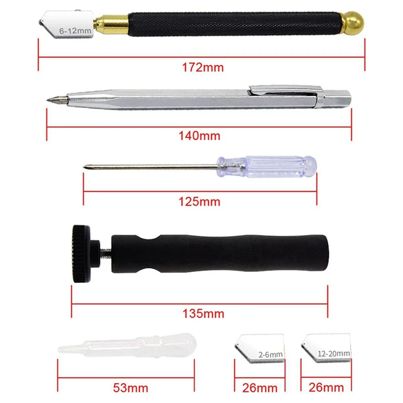 1 комплект стеклореза профессиональный инструмент для резки стекла из сплава с 3