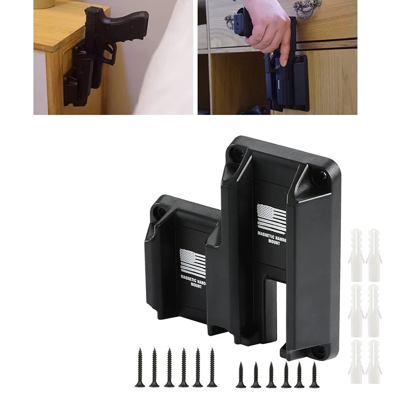

Wall Car Magnetic Gun Holster Holder Tactical Handguns Hunt Magnet Mount Concealed Quick Draw Loaded Fits Flat Top Accessories