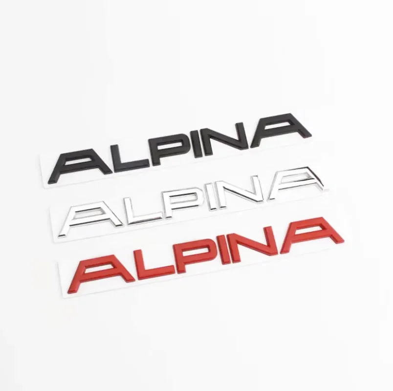 

3D Metal Chrome Black Alpina Letters Rear Boot Trunk Stickers Fender Emblem Badge Decals B7 B6 D4 D5 Car Styling Accessories