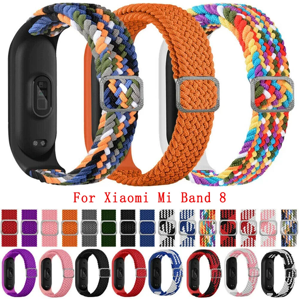 

Эластичный нейлоновый регулируемый ремешок для часов Xiaomi Mi Band 8/NFC, сменный браслет для мужчин и женщин, спортивный ремешок
