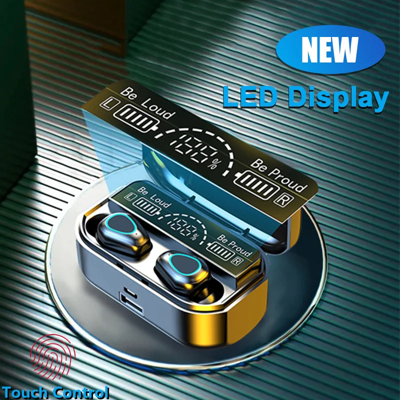 

Новинка 2023, беспроводные наушники TWS с Bluetooth 5,2, спортивные водонепроницаемые стереонаушники с микрофоном и зарядным футляром