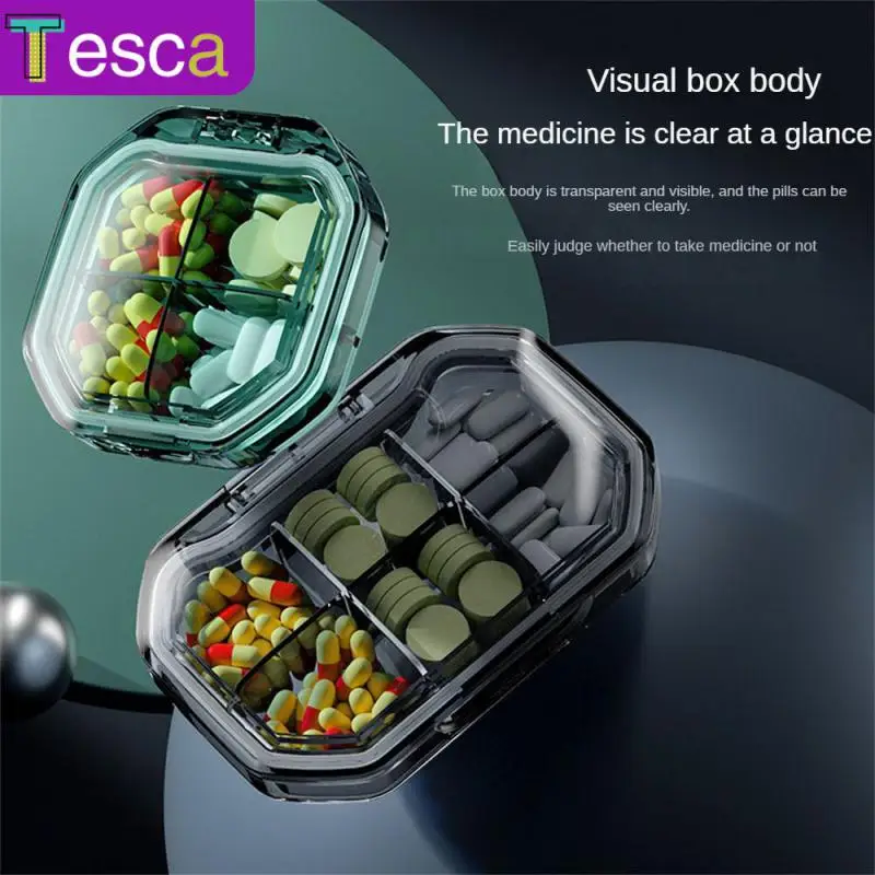 

Sealed Pill Box Multi-functional Moisture-proof Pill Case Portable Storage Box Pill Organizer Mini Container Case Small