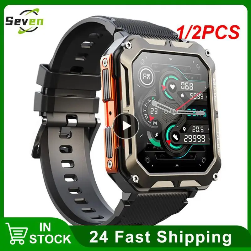 

1/2PCS Newest Smart Watch C20 1.83 Inch Men Music BT Call Outdoor Sports Fitness Tracker Heart Rate Blood Pressure