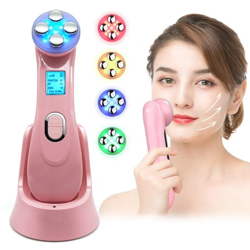 5 in 1 Facial Massager RF Skin Tightening Anti Aging EMS Beauty Instrument