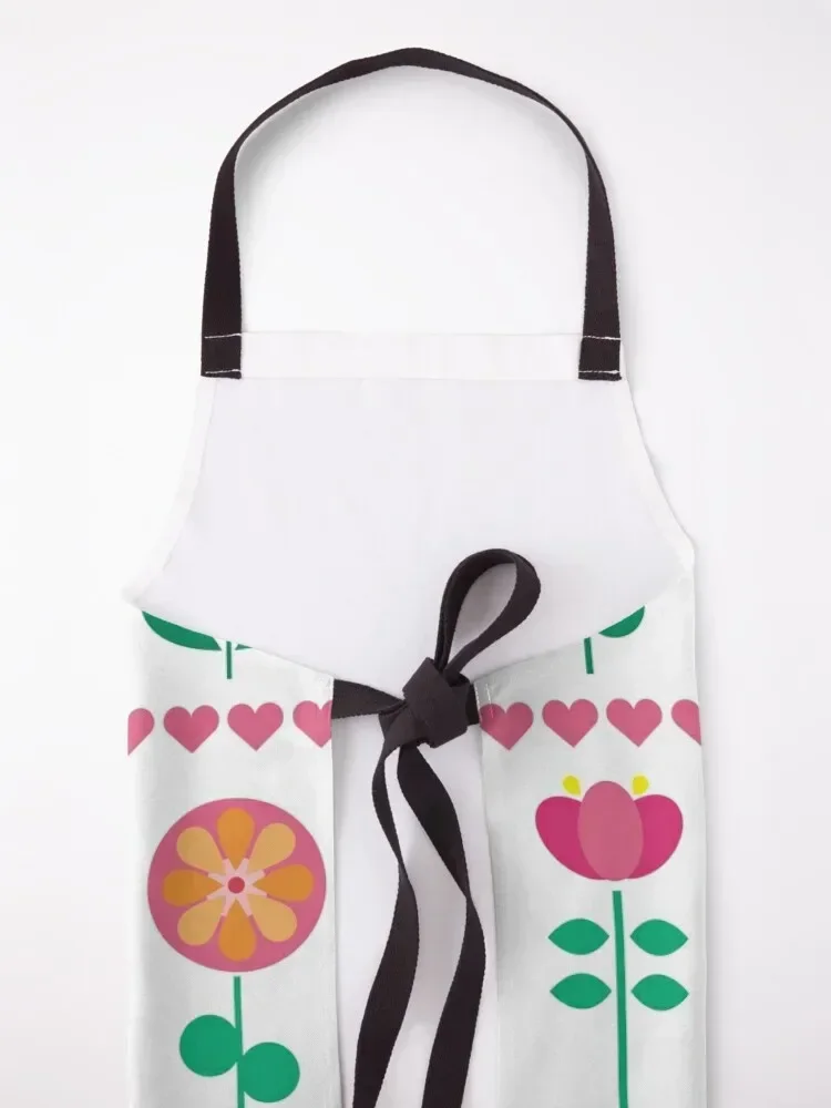 Фартук с цветами и сердечками Scandi рождественский фартук для парикмахера 2025 года