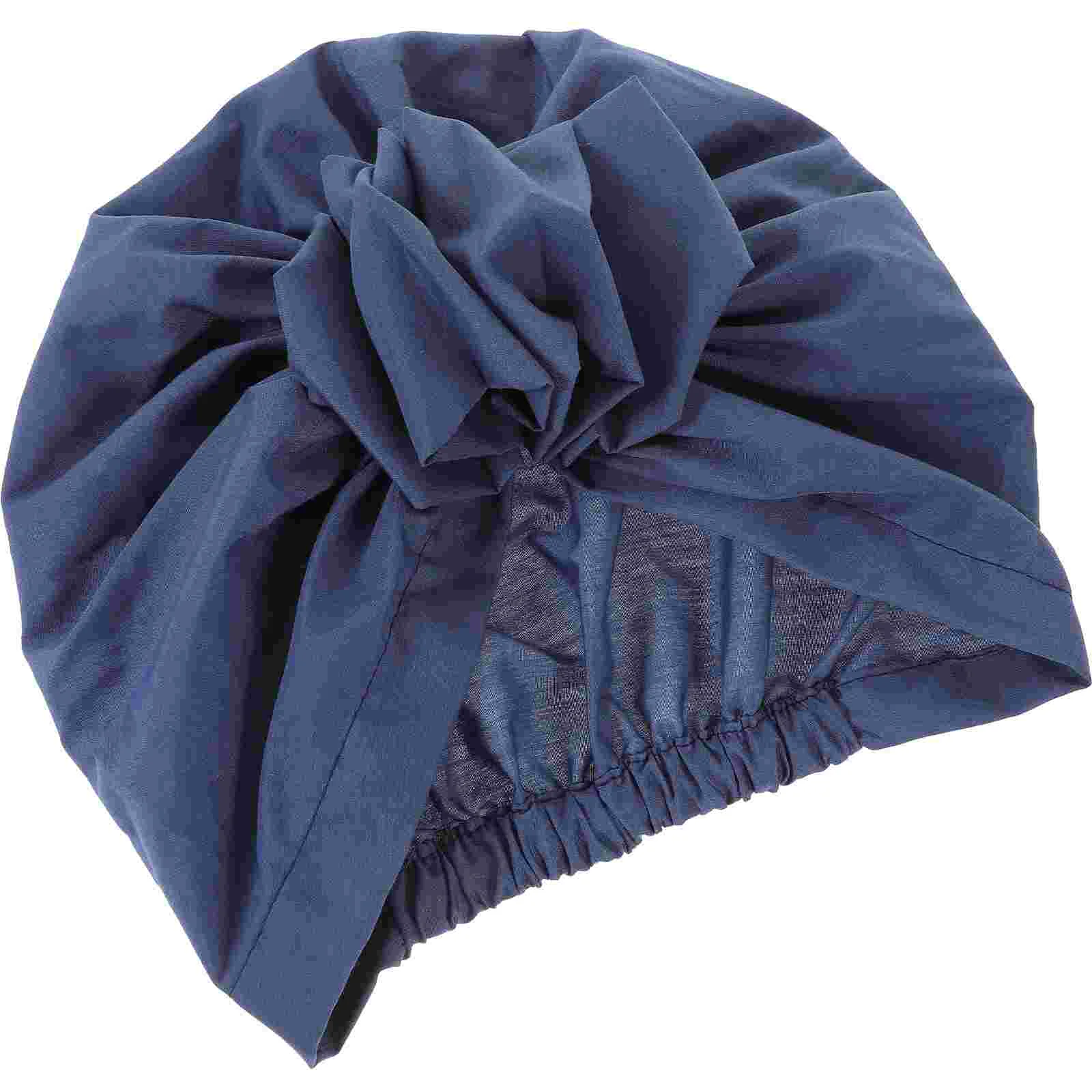 

Vintage Turban Hat Women Turban Hat Flower Heads Wrap Elastic Beanie Hat for Women