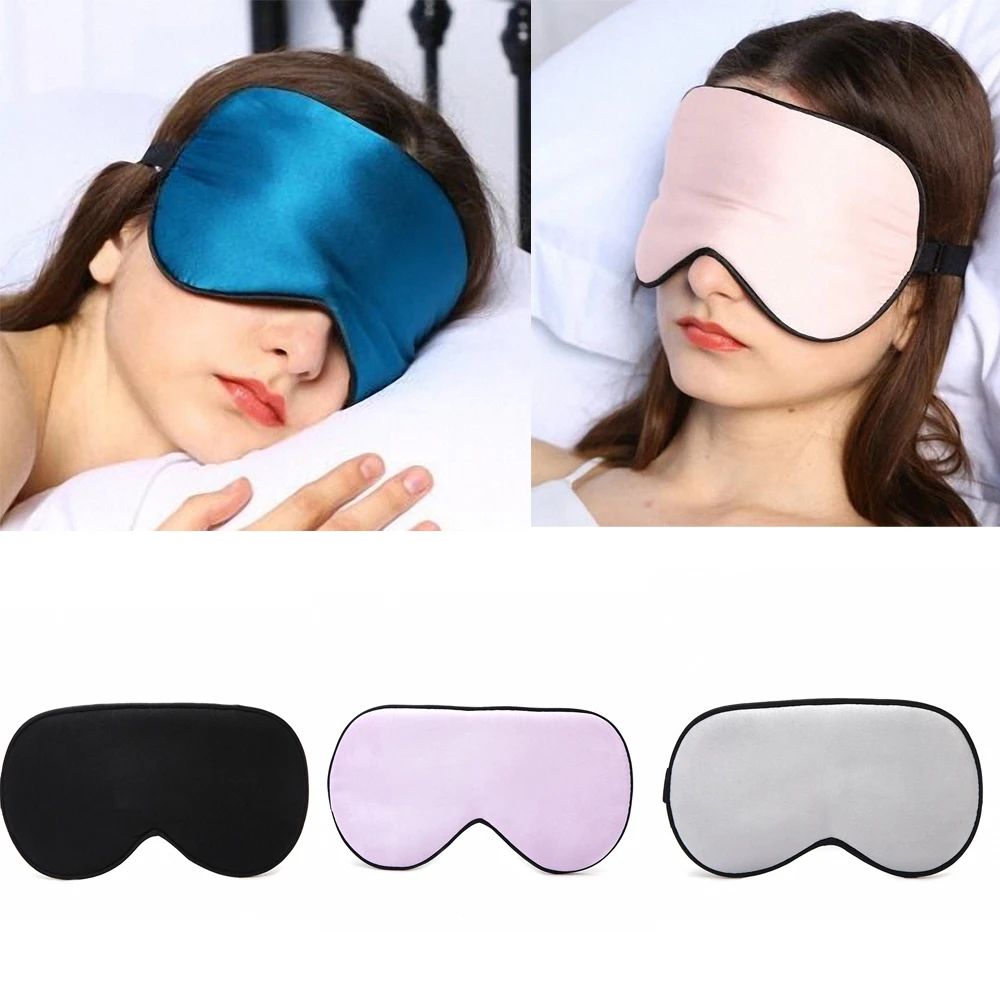 

Soft Silk Sleep Solid Color Eye Mask Cover Filled Sleeping Blindfold Insomnia Caring Eyepatch Relaxation Health Care Accessories