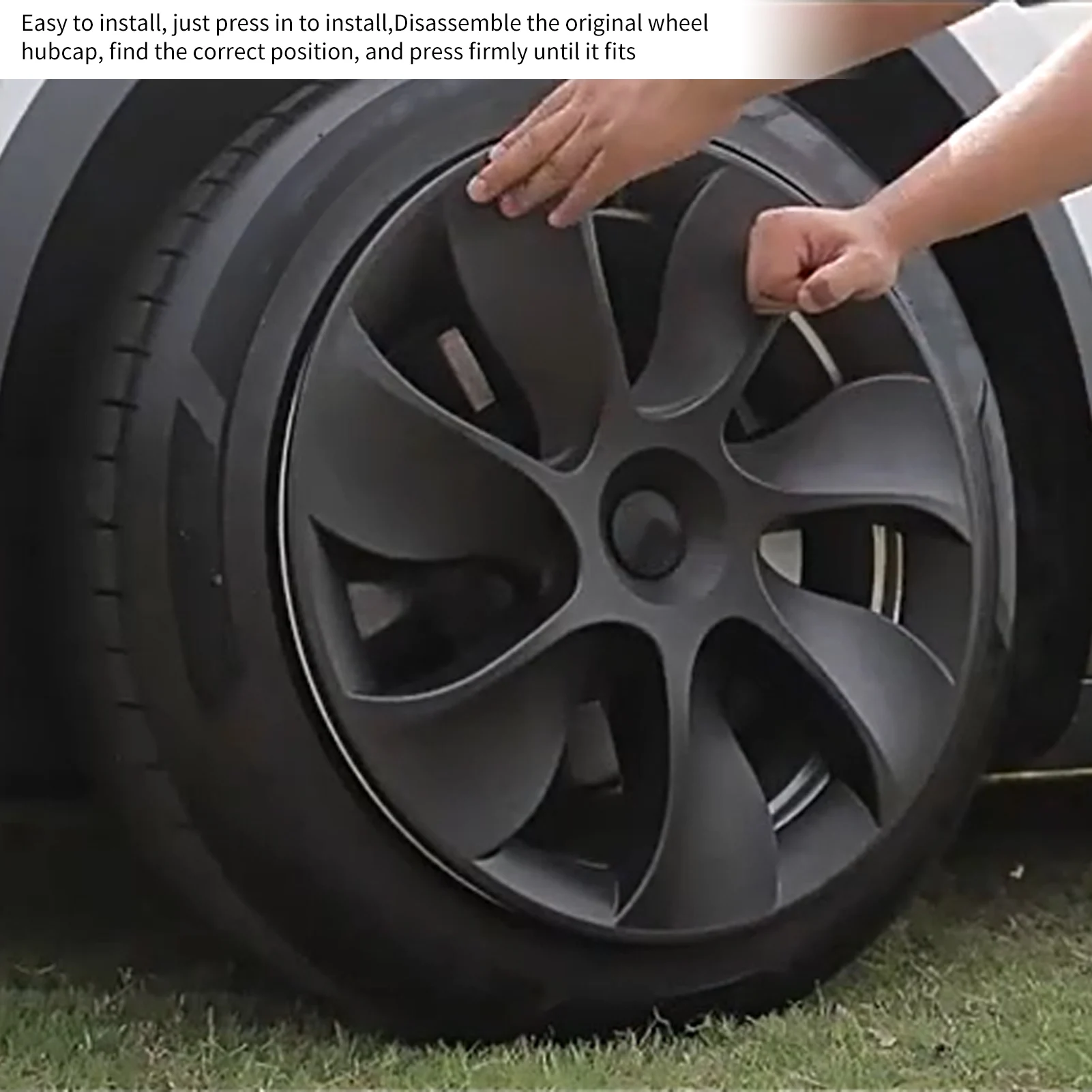 4 шт. 19-дюймовая крышка ступицы колеса матовая черная полностью обернутая