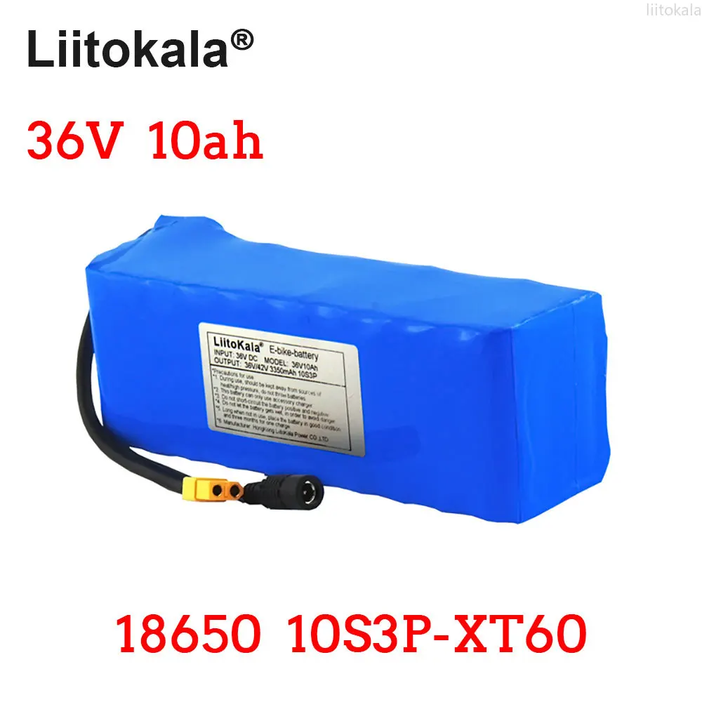 

LiitoKala 36V 10AH Electric Bike Battery Built in 20A BMS Lithium Battery Pack 36 V Ebike for motorcycle Scooter with XT60 plug