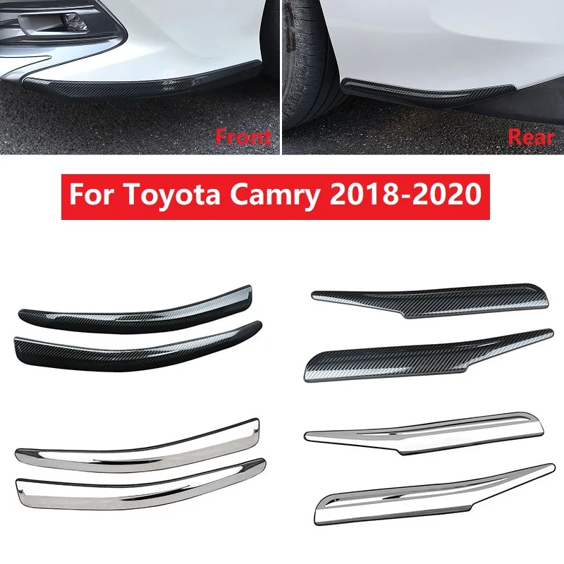

For Toyota Camry 2018-2020 Exterior Styling Accessories Car Bumper Front Lip Corner Cover Trim Protection Strips