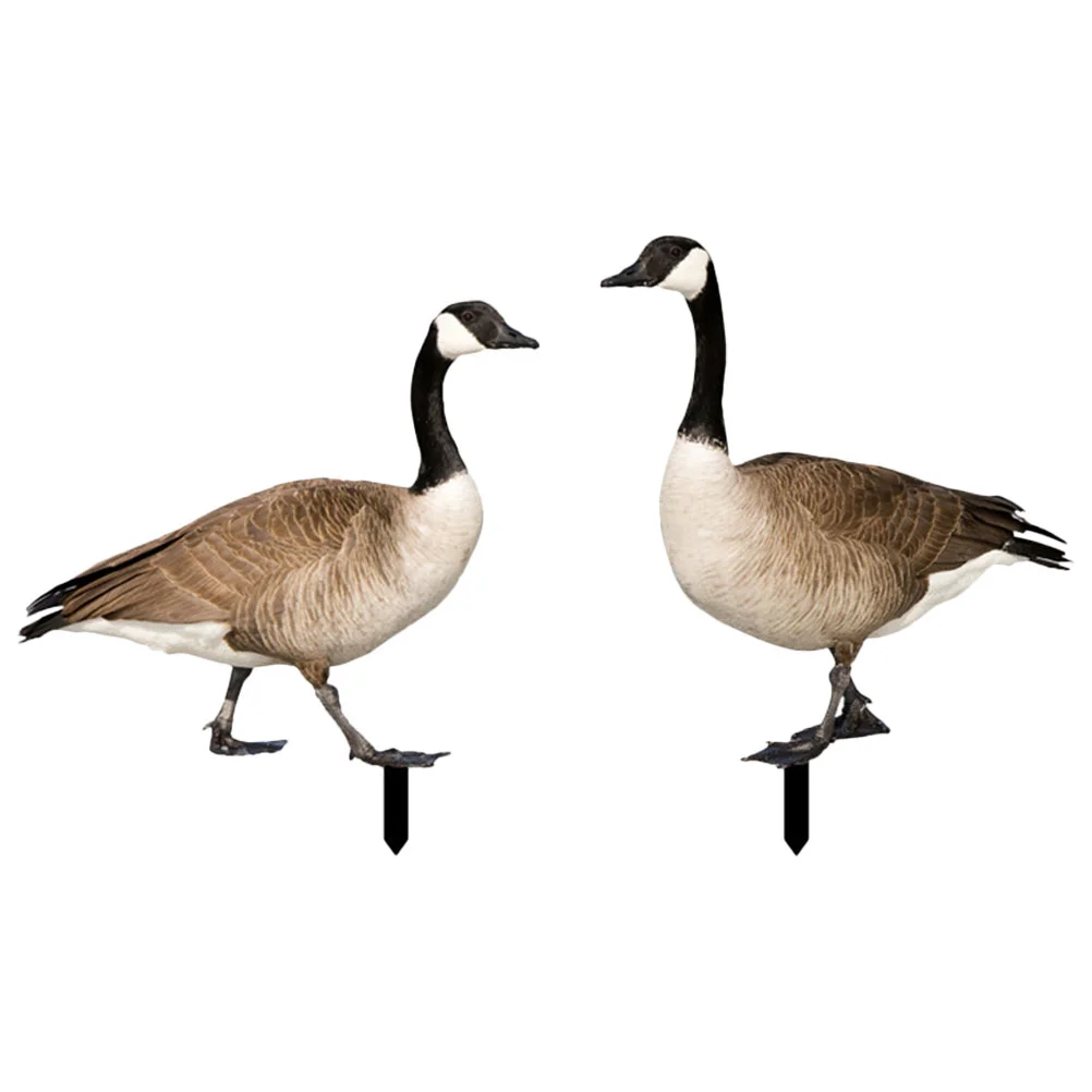 

2 Pcs Duck Card Out Door Decor Garden Stake The Sign Courtyard Insert Animal Decoration Acrylic Silhouette Ornament