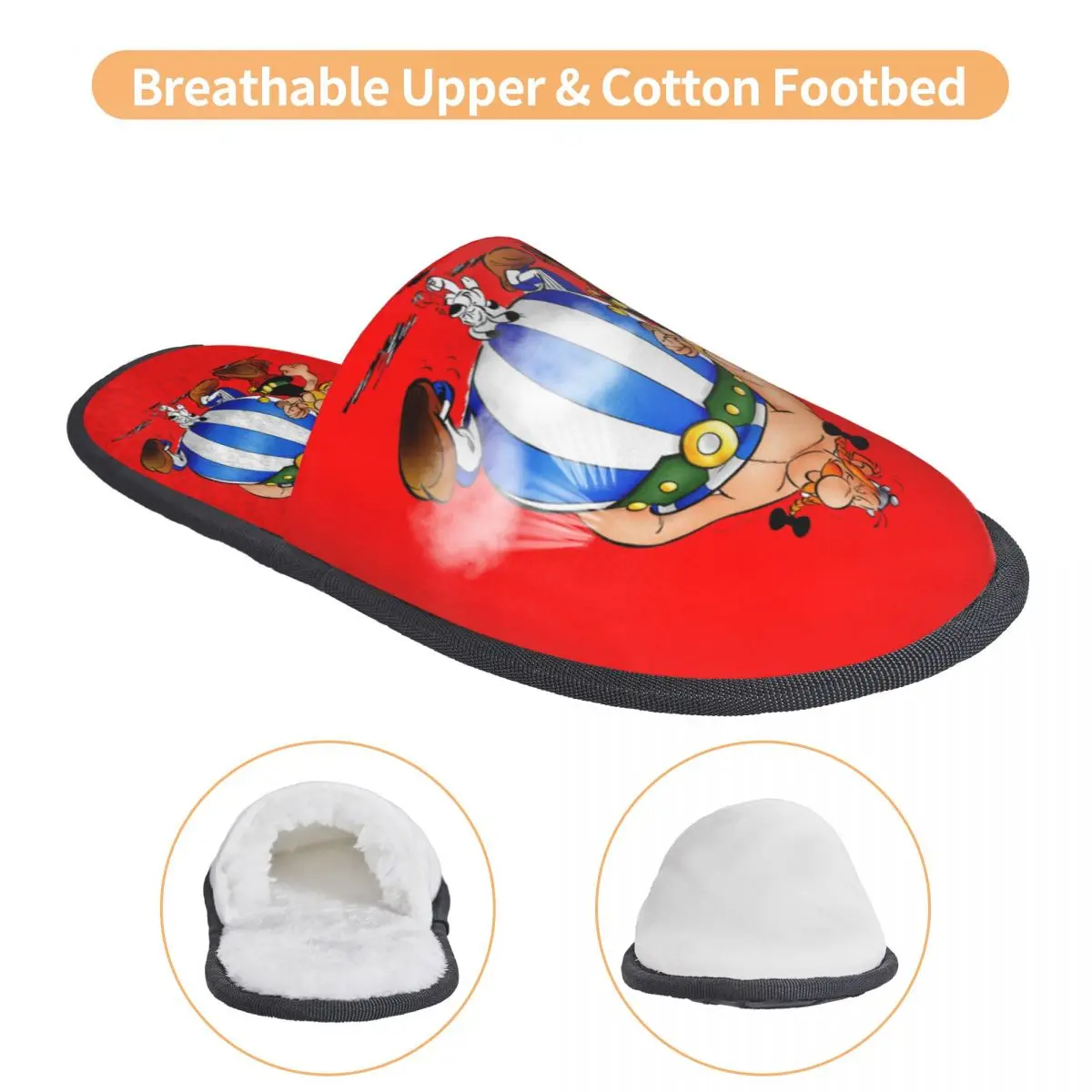 Женские домашние тапочки с индивидуальным принтом в стиле аниме Астерикс Обеelix