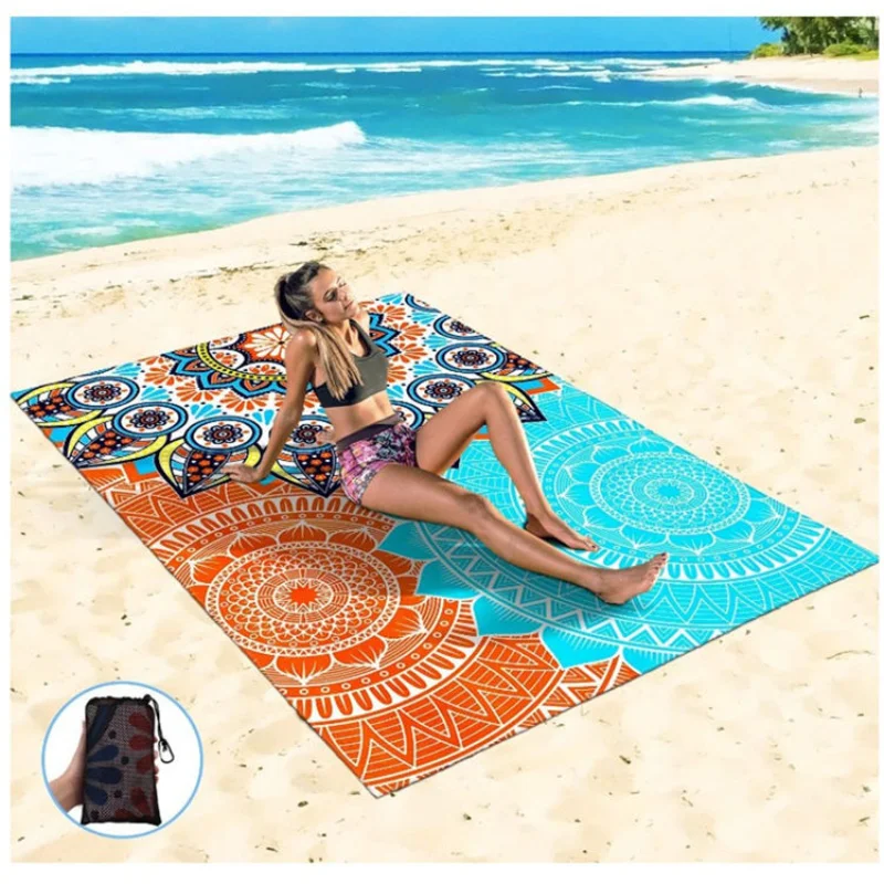 

140*200CM Nylon Pocket Picnic Mat Waterproof Beach Mat Camping Picnic Blanket Portable Folding Outdoor Mini Picnic Carpet Pad