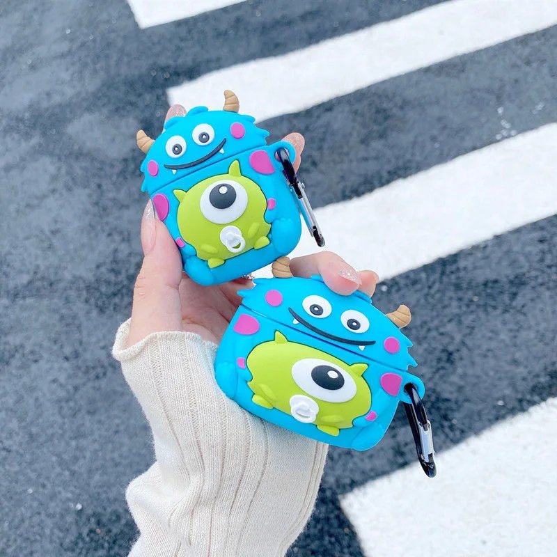 

Monsters, Inc James P. Sullivan 3D Doll Earphones Case for Apple AirPods Air Pods 1 Pro 2 3 Cover Headphone Anti-fall Box