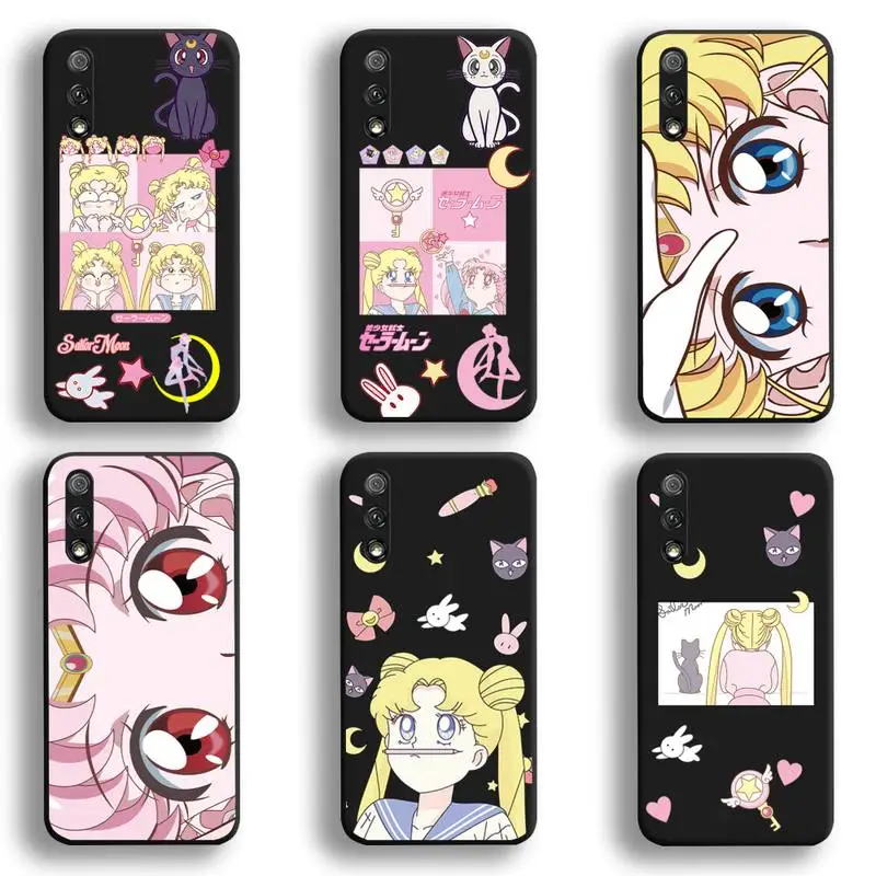

Cute Cartoon Sailor Moon Phone Case For Huawei Honor 30 20 10 9 8 8x 8c v30 Lite view 7A pro