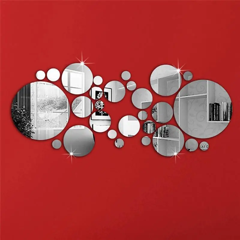 

30PCS/Set Acrylic Mirror Diy Wall Sticker 3d Stickers Home Decoration Art Mirror Ornaments Room Home Korean Decor