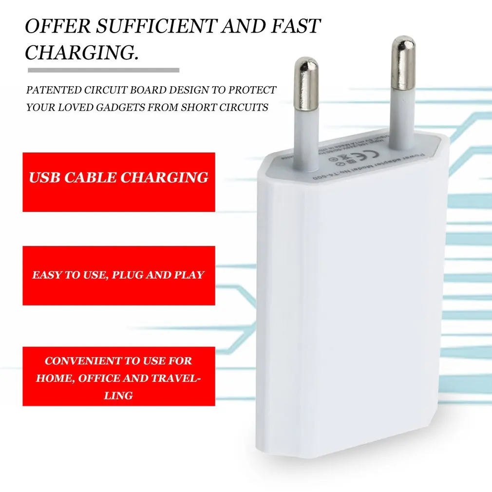 Portable Patented Circuit Board Design USB Mobile Phone Power Home Wall Charger Adapter for iPhone 3G 3GS 4 4S EU Plug images - 6
