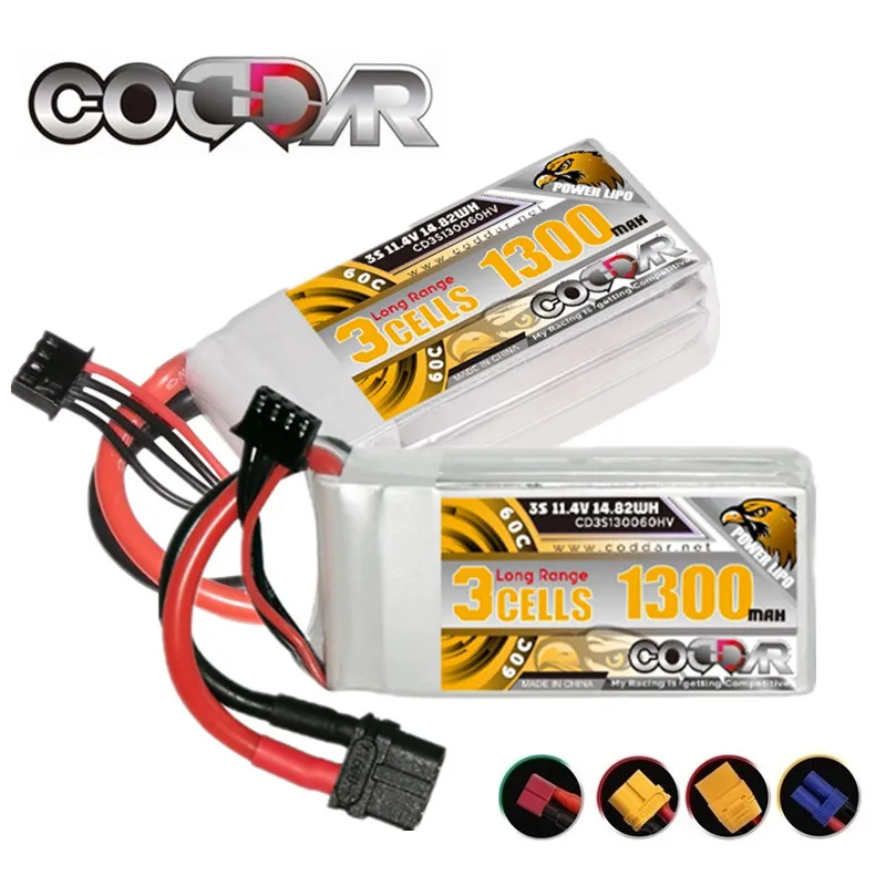 

CODDAR 3S 11.4V HV Lipo Battery 1300mAh 60C FPV Drone Battery With T XT30 XT60 EC5 Plug For RC Quadcopter Helicopter Airplane