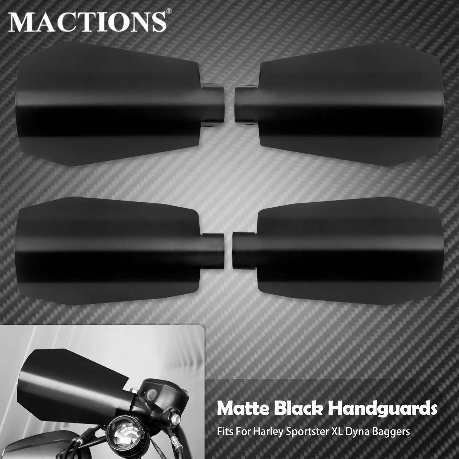 

Motorcycle Matte Black Shade Handguard Handle Bar Hand Guards Protector Wind Deflector For Harley Dyna Low Rider Sportster XL883